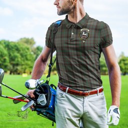 Scottish Cochrane Hunting Tartan Mens Polo Shirt with Family Crest Scottish Polo Shirt Scottish Plaid Tartan Plaid - ScotsTee - scotstee.com
