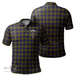 Scottish Clelland Modern Tartan Mens Polo Shirt with Family Crest Scottish Polo Shirt Scottish Plaid Tartan Plaid - ScotsTee - scotstee.com