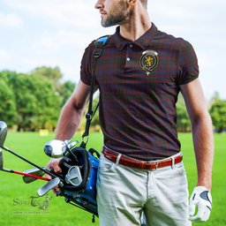 Scottish Cumming Tartan Mens Polo Shirt with Family Crest Scottish Polo Shirt Scottish Plaid Tartan Plaid - ScotsTee - scotstee.com
