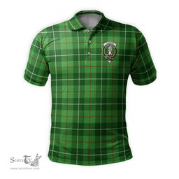 Scottish Clephan Tartan Mens Polo Shirt with Family Crest Scottish Polo Shirt Scottish Plaid Tartan Plaid - ScotsTee - scotstee.com