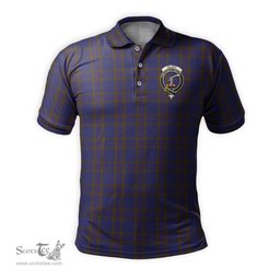Scottish Elliot Tartan Mens Polo Shirt with Family Crest Scottish Polo Shirt Scottish Plaid Tartan Plaid - ScotsTee - scotstee.com