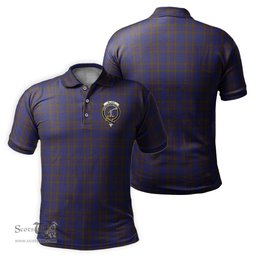 Scottish Elliot Tartan Mens Polo Shirt with Family Crest Scottish Polo Shirt Scottish Plaid Tartan Plaid - ScotsTee - scotstee.com