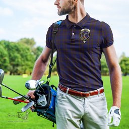 Scottish Elliot Tartan Mens Polo Shirt with Family Crest Scottish Polo Shirt Scottish Plaid Tartan Plaid - ScotsTee - scotstee.com