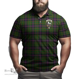 Scottish Cochrane Tartan Mens Polo Shirt with Family Crest Scottish Polo Shirt Scottish Plaid Tartan Plaid - ScotsTee - scotstee.com