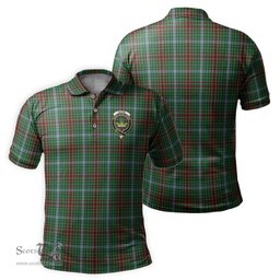 Scottish Gayre Tartan Mens Polo Shirt with Family Crest Scottish Polo Shirt Scottish Plaid Tartan Plaid - ScotsTee - scotstee.com