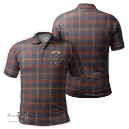 Scottish Fraser Hunting Modern Tartan Mens Polo Shirt with Family Crest Scottish Polo Shirt Scottish Plaid Tartan Plaid - ScotsTee - scotstee.com