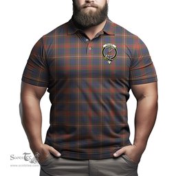 Scottish Fraser Hunting Modern Tartan Mens Polo Shirt with Family Crest Scottish Polo Shirt Scottish Plaid Tartan Plaid - ScotsTee - scotstee.com