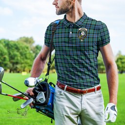 Scottish Campbell of Cawdor Ancient Tartan Mens Polo Shirt with Family Crest Scottish Polo Shirt Scottish Plaid Tartan Plaid - ScotsTee - scotstee.com