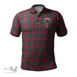 Scottish Crawford Tartan Mens Polo Shirt with Family Crest Scottish Polo Shirt Scottish Plaid Tartan Plaid - ScotsTee - scotstee.com