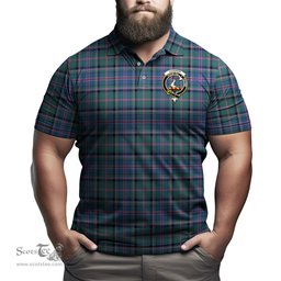 Scottish Cooper Tartan Mens Polo Shirt with Family Crest Scottish Polo Shirt Scottish Plaid Tartan Plaid - ScotsTee - scotstee.com
