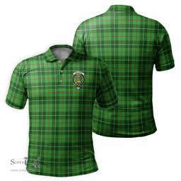 Scottish Galloway Tartan Mens Polo Shirt with Family Crest Scottish Polo Shirt Scottish Plaid Tartan Plaid - ScotsTee - scotstee.com