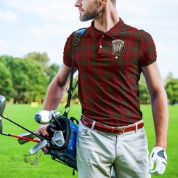 Scottish Carruthers Tartan Mens Polo Shirt with Family Crest Scottish Polo Shirt Scottish Plaid Tartan Plaid - ScotsTee - scotstee.com