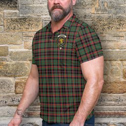 Scottish Cumming Hunting Ancient Tartan Mens Polo Shirt with Family Crest Scottish Polo Shirt Scottish Plaid Tartan Plaid - ScotsTee - scotstee.com