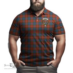 Scottish Fraser Ancient Tartan Mens Polo Shirt with Family Crest Scottish Polo Shirt Scottish Plaid Tartan Plaid - ScotsTee - scotstee.com