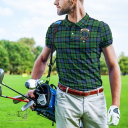 Scottish Forsyth Ancient Tartan Mens Polo Shirt with Family Crest Scottish Polo Shirt Scottish Plaid Tartan Plaid - ScotsTee - scotstee.com
