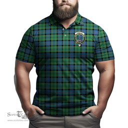 Scottish Forsyth Ancient Tartan Mens Polo Shirt with Family Crest Scottish Polo Shirt Scottish Plaid Tartan Plaid - ScotsTee - scotstee.com