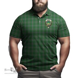 Scottish Gayre Dress Tartan Mens Polo Shirt with Family Crest Scottish Polo Shirt Scottish Plaid Tartan Plaid - ScotsTee - scotstee.com