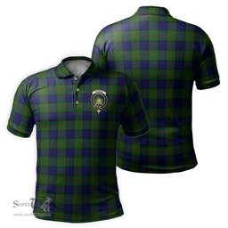 Scottish Dundas Modern Tartan Mens Polo Shirt with Family Crest Scottish Polo Shirt Scottish Plaid Tartan Plaid - ScotsTee - scotstee.com