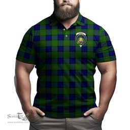 Scottish Dundas Modern Tartan Mens Polo Shirt with Family Crest Scottish Polo Shirt Scottish Plaid Tartan Plaid - ScotsTee - scotstee.com