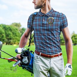 Scottish Elliot Ancient Tartan Mens Polo Shirt with Family Crest Scottish Polo Shirt Scottish Plaid Tartan Plaid - ScotsTee - scotstee.com