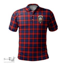 Scottish MacLachlan Modern Tartan Mens Polo Shirt with Family Crest Scottish Polo Shirt Scottish Plaid Tartan Plaid - ScotsTee - scotstee.com