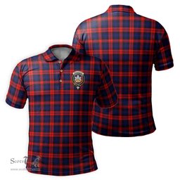 Scottish MacLachlan Modern Tartan Mens Polo Shirt with Family Crest Scottish Polo Shirt Scottish Plaid Tartan Plaid - ScotsTee - scotstee.com