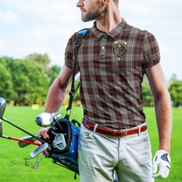 Scottish MacInnes Ancient Hunting Tartan Mens Polo Shirt with Family Crest Scottish Polo Shirt Scottish Plaid Tartan Plaid - ScotsTee - scotstee.com
