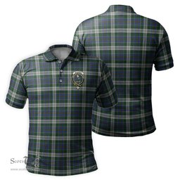 Scottish MacInnes Dress Tartan Mens Polo Shirt with Family Crest Scottish Polo Shirt Scottish Plaid Tartan Plaid - ScotsTee - scotstee.com