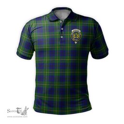 Scottish Johnstone-Johnston Modern Tartan Mens Polo Shirt with Family Crest Scottish Polo Shirt Scottish Plaid Tartan Plaid - ScotsTee - scotstee.com