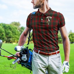 Scottish Hunter USA Tartan Mens Polo Shirt with Family Crest Scottish Polo Shirt Scottish Plaid Tartan Plaid - ScotsTee - scotstee.com
