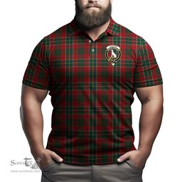 Scottish Hunter USA Tartan Mens Polo Shirt with Family Crest Scottish Polo Shirt Scottish Plaid Tartan Plaid - ScotsTee - scotstee.com