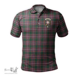 Scottish MacFarlane Hunting Modern Tartan Mens Polo Shirt with Family Crest Scottish Polo Shirt Scottish Plaid Tartan Plaid - ScotsTee - scotstee.com