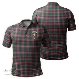 Scottish MacFarlane Hunting Modern Tartan Mens Polo Shirt with Family Crest Scottish Polo Shirt Scottish Plaid Tartan Plaid - ScotsTee - scotstee.com