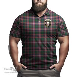 Scottish MacFarlane Hunting Modern Tartan Mens Polo Shirt with Family Crest Scottish Polo Shirt Scottish Plaid Tartan Plaid - ScotsTee - scotstee.com