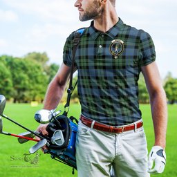 Scottish MacKay Ancient Tartan Mens Polo Shirt with Family Crest Scottish Polo Shirt Scottish Plaid Tartan Plaid - ScotsTee - scotstee.com