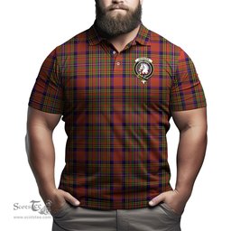 Scottish Hepburn Tartan Mens Polo Shirt with Family Crest Scottish Polo Shirt Scottish Plaid Tartan Plaid - ScotsTee - scotstee.com