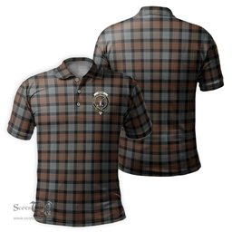 Scottish Gunn Weathered Tartan Mens Polo Shirt with Family Crest Scottish Polo Shirt Scottish Plaid Tartan Plaid - ScotsTee - scotstee.com