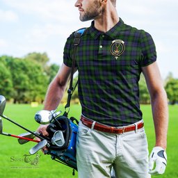 Scottish Gordon Tartan Mens Polo Shirt with Family Crest Scottish Polo Shirt Scottish Plaid Tartan Plaid - ScotsTee - scotstee.com
