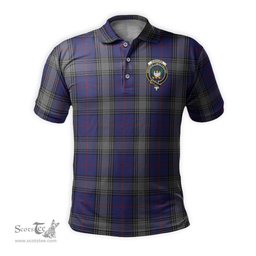 Scottish Kinnaird Tartan Mens Polo Shirt with Family Crest Scottish Polo Shirt Scottish Plaid Tartan Plaid - ScotsTee - scotstee.com