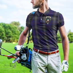 Scottish Kinnaird Tartan Mens Polo Shirt with Family Crest Scottish Polo Shirt Scottish Plaid Tartan Plaid - ScotsTee - scotstee.com