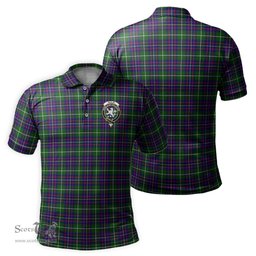 Scottish Inglis Modern Tartan Mens Polo Shirt with Family Crest Scottish Polo Shirt Scottish Plaid Tartan Plaid - ScotsTee - scotstee.com