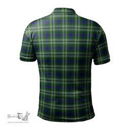 Scottish Haliburton Tartan Mens Polo Shirt with Family Crest Scottish Polo Shirt Scottish Plaid Tartan Plaid - ScotsTee - scotstee.com