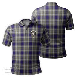 Scottish Livingston Dress Tartan Mens Polo Shirt with Family Crest Scottish Polo Shirt Scottish Plaid Tartan Plaid - ScotsTee - scotstee.com