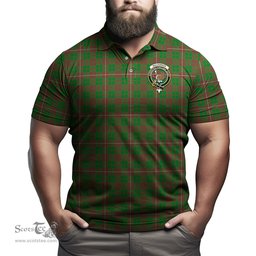 Scottish MacKinnon Hunting Modern Tartan Mens Polo Shirt with Family Crest Scottish Polo Shirt Scottish Plaid Tartan Plaid - ScotsTee - scotstee.com