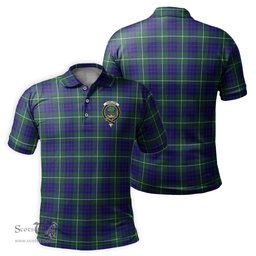 Scottish Hamilton Hunting Modern Tartan Mens Polo Shirt with Family Crest Scottish Polo Shirt Scottish Plaid Tartan Plaid - ScotsTee - scotstee.com