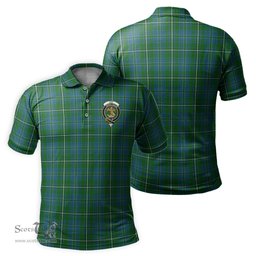 Scottish Hay Hunting Tartan Mens Polo Shirt with Family Crest Scottish Polo Shirt Scottish Plaid Tartan Plaid - ScotsTee - scotstee.com