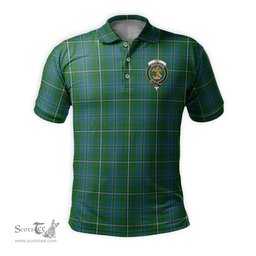 Scottish Hay Hunting Tartan Mens Polo Shirt with Family Crest Scottish Polo Shirt Scottish Plaid Tartan Plaid - ScotsTee - scotstee.com