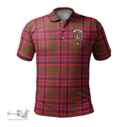 Scottish Lumsden Modern Tartan Mens Polo Shirt with Family Crest Scottish Polo Shirt Scottish Plaid Tartan Plaid - ScotsTee - scotstee.com