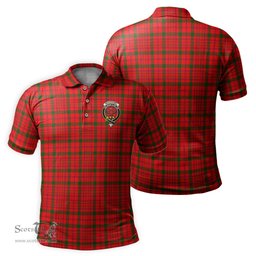 Scottish MacDonell of Keppoch Modern Tartan Mens Polo Shirt with Family Crest Scottish Polo Shirt Scottish Plaid Tartan Plaid - ScotsTee - scotstee.com