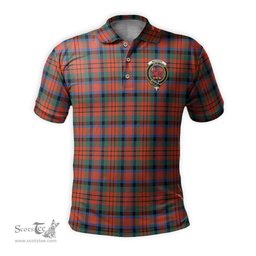 Scottish MacDuff Ancient Tartan Mens Polo Shirt with Family Crest Scottish Polo Shirt Scottish Plaid Tartan Plaid - ScotsTee - scotstee.com
